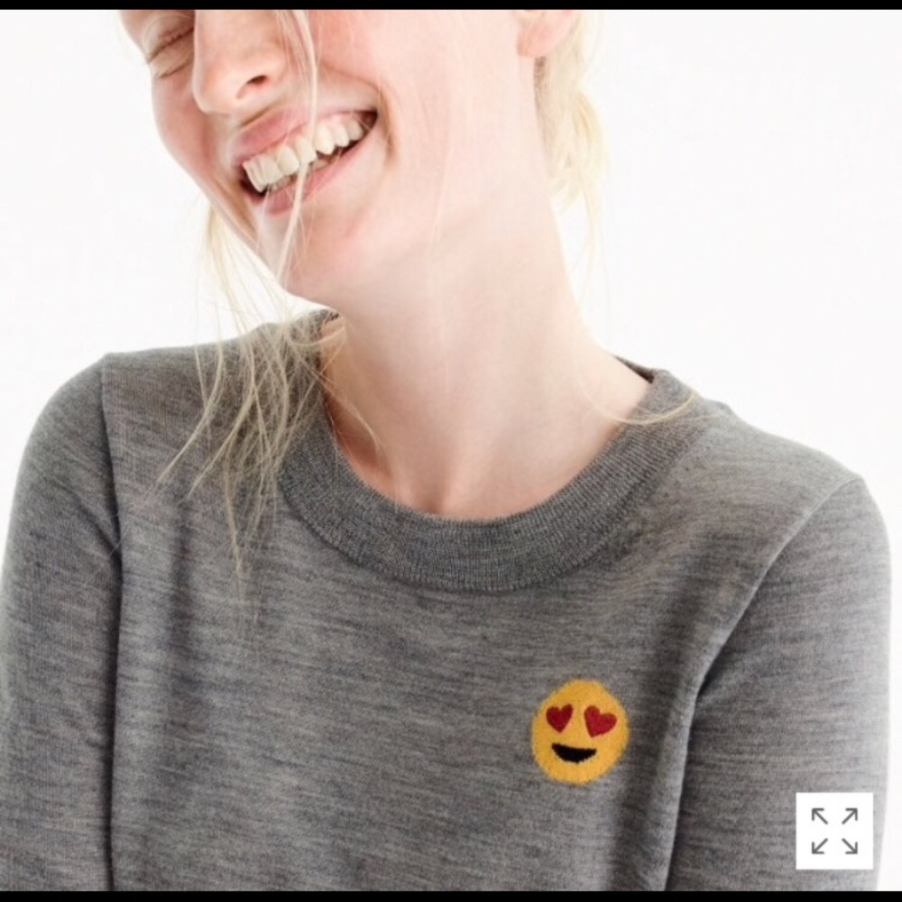 Large J. Crew Tippi Sweater w/ Emoji Patch